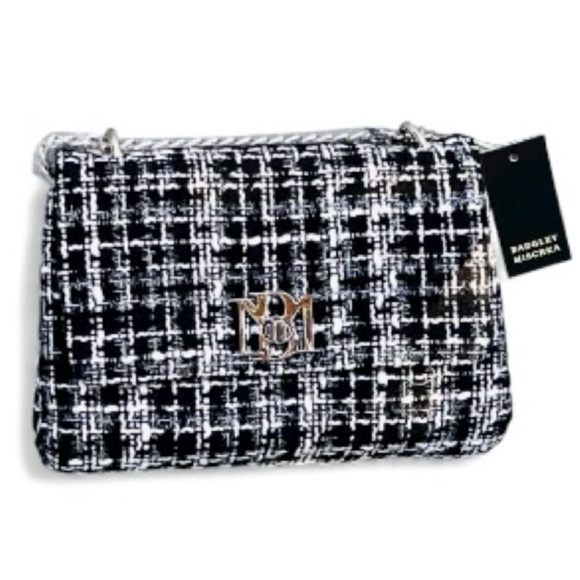 Badgley Mischka Handbags - Badgley Mischka NWT Black and White Tweed Clutch